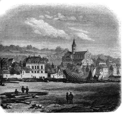 View of Trouville-sur-Mer with the new church. Calvados by French School