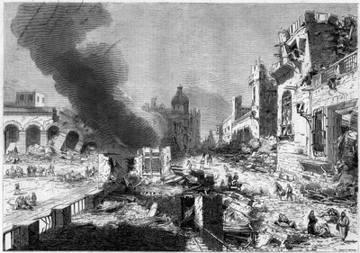 View of a street in Mendoza (Argentina) after the earthquake of March 20 by French School