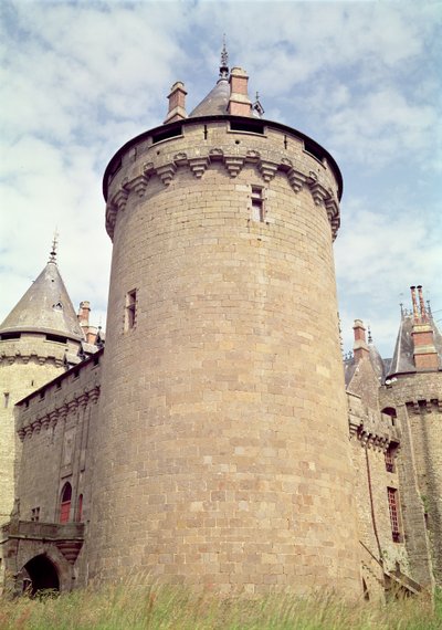 View of a tower of the chateau by French School