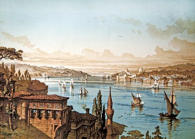 View of Shipping on the Bosphorus and the Castle of Rumeli Hisari with Istanbul in the Distance by French School