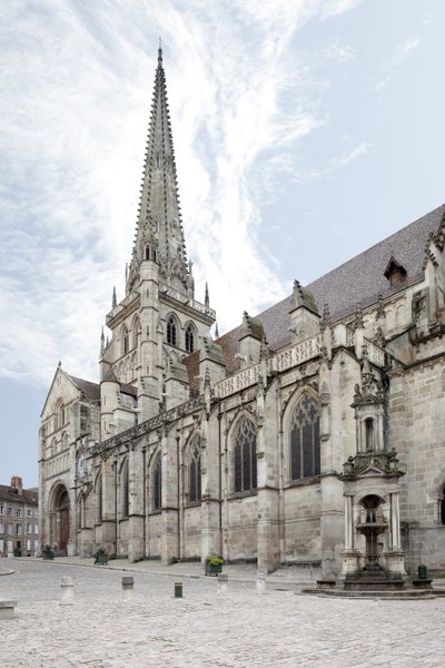 View of the Cathedral Saint Lazare of Autun, French religious architecture in Romanesque and Gothic style, Autun, Saone and Loire, Burgundy by French School