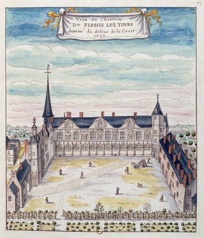 View of the Chateau de Plessis-les-Tours in the Tourraine by French School