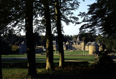 View of the Château de la Bourbansais, started in 1583, it was reworked in the 17th century. Pleugueneuc. Ille and Villaine (35) by French School