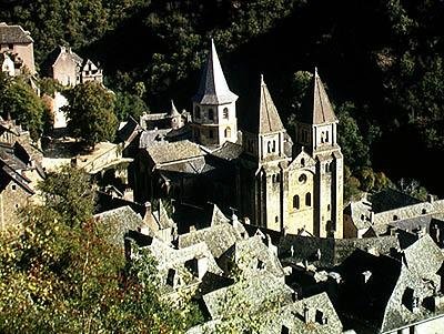 View of the Church of St. Foy, Built c.1140 by French School