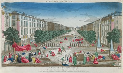 View of the Cours Belsunce, Marseilles, during the plague of 1720 by French School