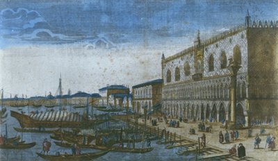 View of the Ducal Palace and the Grand Canal, Venice, Italy by French School
