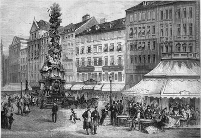View of the Graben in the city center of Vienna, Austria by French School