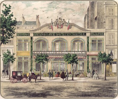 View of the Grand Cafe du XIXeme Siecle, Paris, 1857 by French School