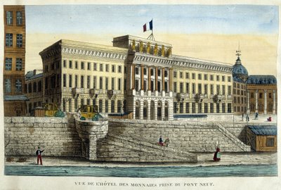 View of the Hotel des Monnins from the Pont Neuf by French School
