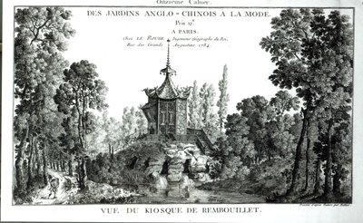 View of the Kiosk at Rambouillet, from Jardins Anglo-Chinois a la mode by George Louis le Rouge, published 1775-78 by French School