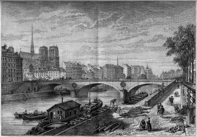 View of the Louis Philippe Bridge (1861-1862), Paris by French School