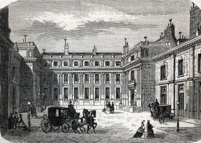 View of the Ministry of Public Education, Hotel de Rochechouart rue de Grenelle, in Paris (1864) by French School