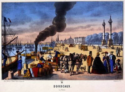 View of the Port of Bordeaux, image of Epinal, n.d. 19th century by French School