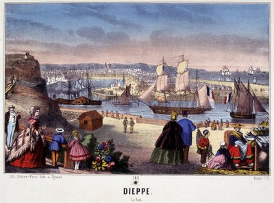 View of the Port of Dieppe, image of Epinal, 19th century by French School