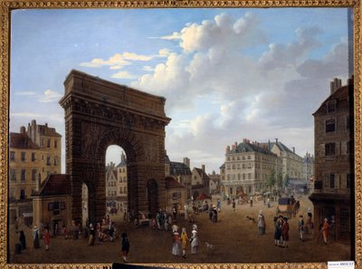 View of the Porte Saint Martin in Paris by French School