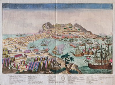 View of the Rock and Town of Gibraltar during the Siege of 1779 by French School