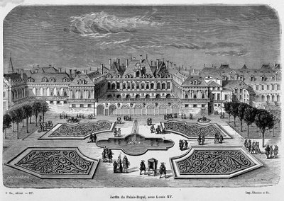 View of the Royal Palace Park under Louis XV by French School
