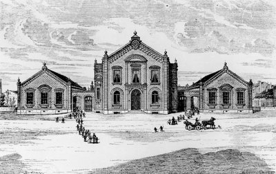 View of the Schools and the Theatre, Familistery of Guise, from Solutions Sociales by Jean-Baptiste Andre Godin, Paris, 1871 by French School