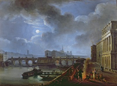 View of the Seine from the Left Bank by French School