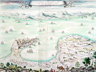 View of the Siege of Gibraltar in 1704 by French School