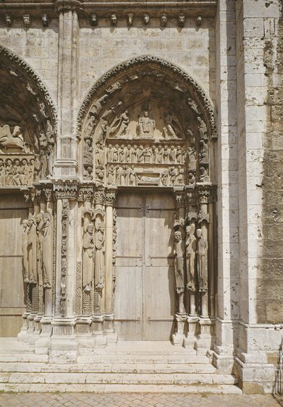 View of the South Door of the Royal Portal by French School