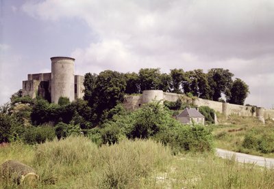 View of the Tour de Talbot and keep of the castle by French School