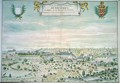 View of the Abbey of Fontevrault in Maine and Loire by French School