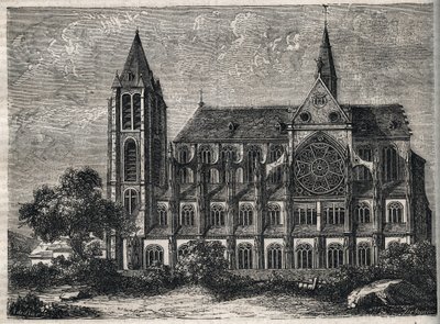 View of the abbey of Saint-Victor former abbey of regular canons (Augustinian) destroyed in 1811 - Engraving in 