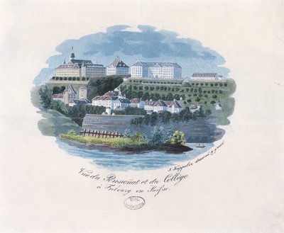 View of the Boarding School and College in Fribourg, Switzerland by French School