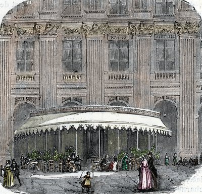 View of the Cafe de la Rotonde at the Palais-Royal in Paris around 1860 by French School