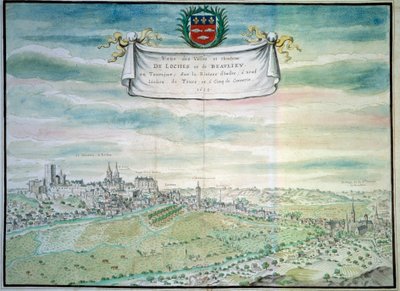 View of the Castle of Loches by French School