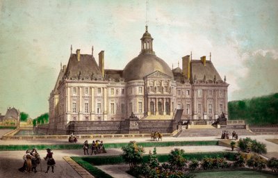View of the castle of Vaux le Visomte in Maincy (Seine-et-Marne) by French School