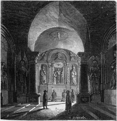 View of the chapel of St. Anthony, in the salt mine of Bochnia, Poland by French School