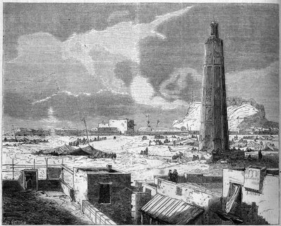 View of the city of Aden, capital of Yemen, in 1861. Engraving in 
