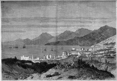 View of the City of Beirut in 1860 - Engraving in 