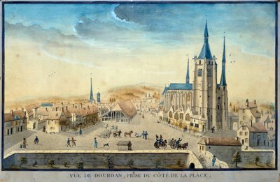 View of the city of Dourdan by a prisoner by French School