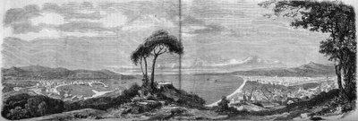 View of the city of Nice in 1860. Engraving in The Illustrous World n°157 of 14 April 1860 by French School