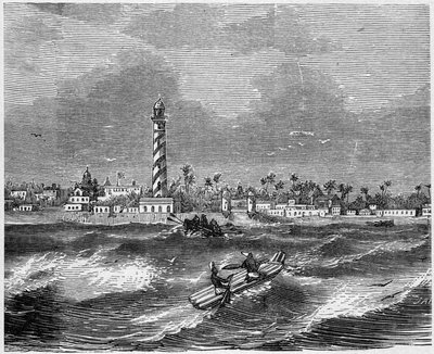 View of the city of Pondichery (Pondicherry), India by French School