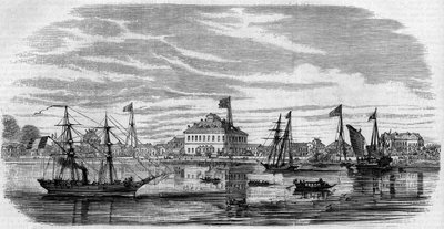 View of the City of Shanghai, China by French School