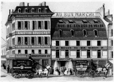View of the exterior of the Bon Marché Stores, rue de Sèvres, Paris, c.1869 by French School