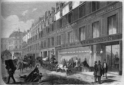 View of the facade of La Grande Maison, clothing factory. Paris by French School