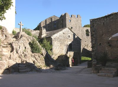 View of the fortified church built by the Knights of St. John of Jerusalem by French School
