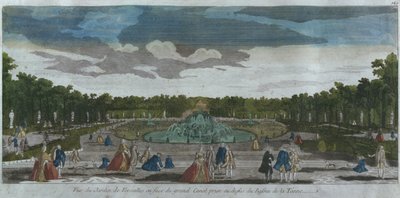 View of the garden in front of the Grand Canal seen from the fountain of Latona, Versailles, France by French School