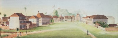 View of the infantry barracks at Cayenne, French Guyana, c. 1840 by French School