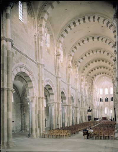 View of the interior of the nave by French School