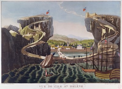 View of the island of St. Helena by French School