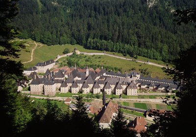 View of the monastery complex by French School