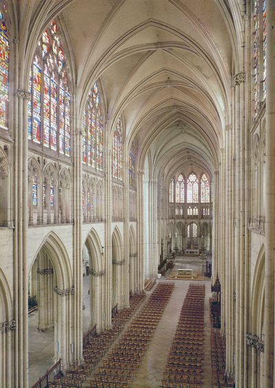 View of the nave and the choir, built 1314-15th century by French School