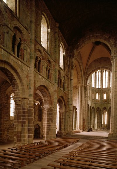 View of the Nave from the Choir, 1020-1135 by French School