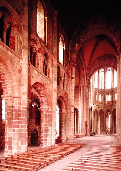 View of the nave from the choir, 1020-1135 by French School